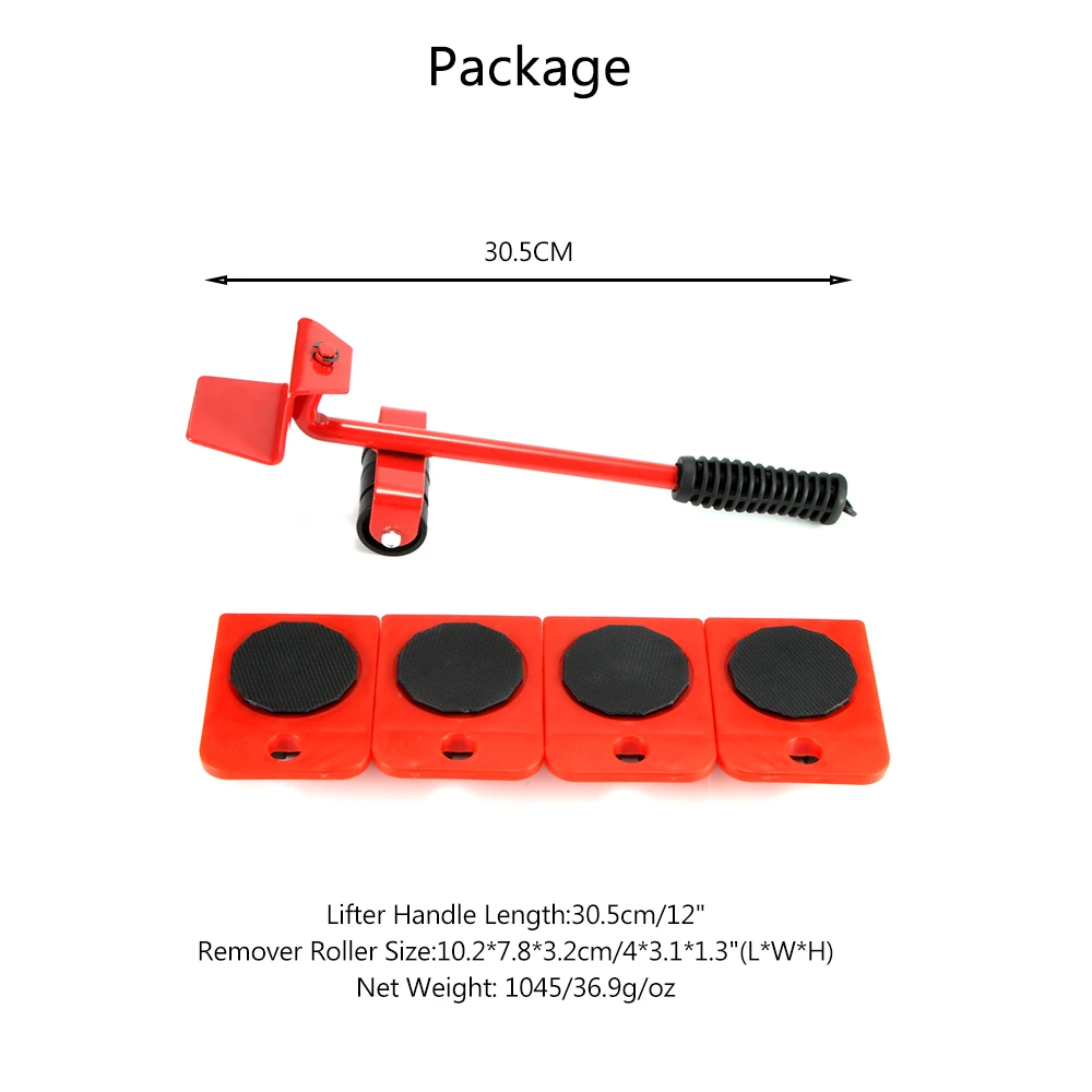 Домашний набор подъемных и передвижных слайдов для тяжелой мебели 4 шт. ролики 1