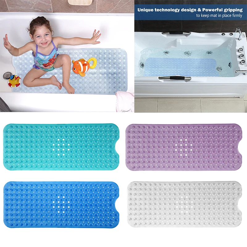 

2021 Non-Slip Bath Mats PVC Anti-skid Bath Mat Soft Bathroom Massage Mat Suction Cup Shower Mat Carpet Bathtub Mats Extra Large