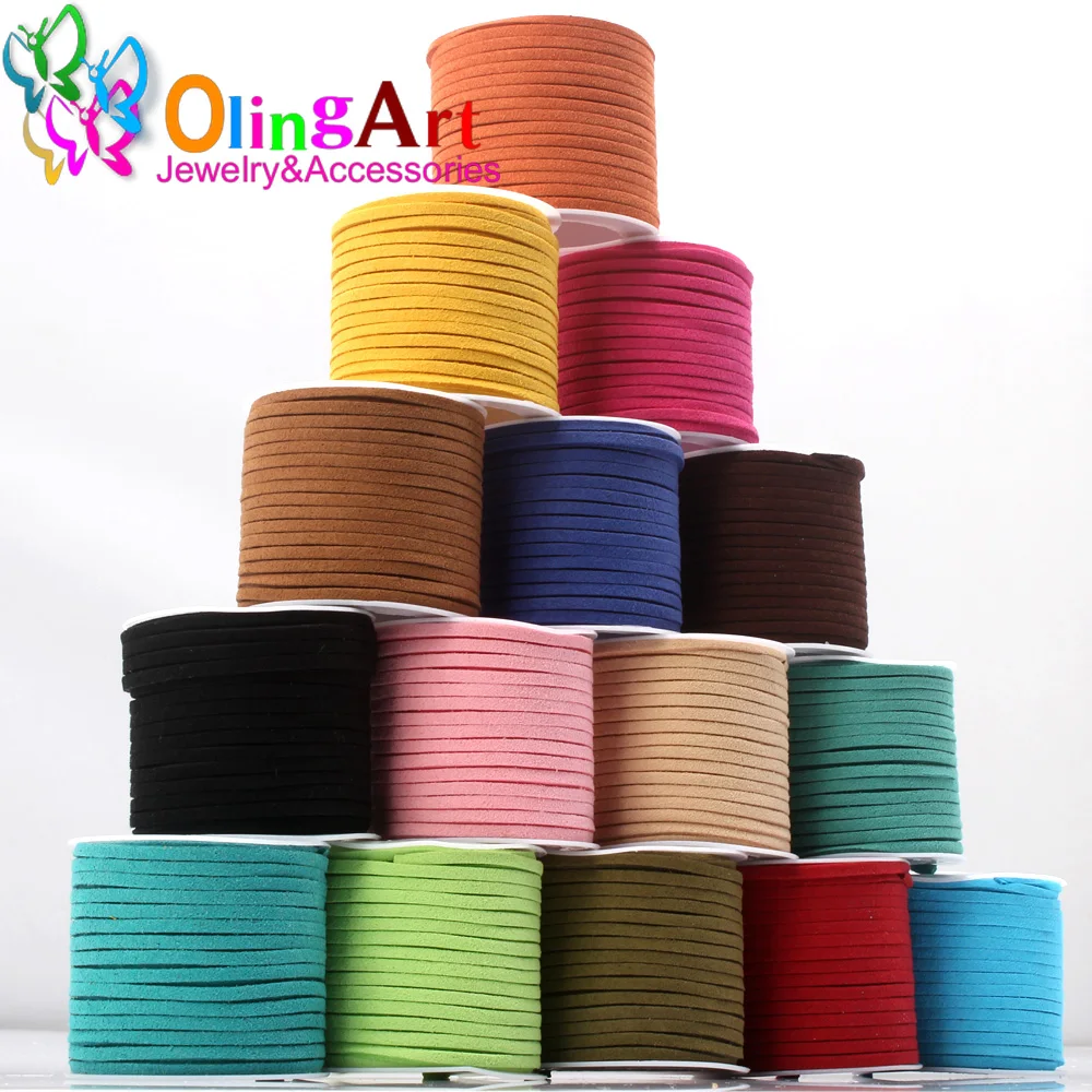 OlingArt 10 м/рулон искусственная замша плоские кожаные шнуры веревка Премиум кашемир