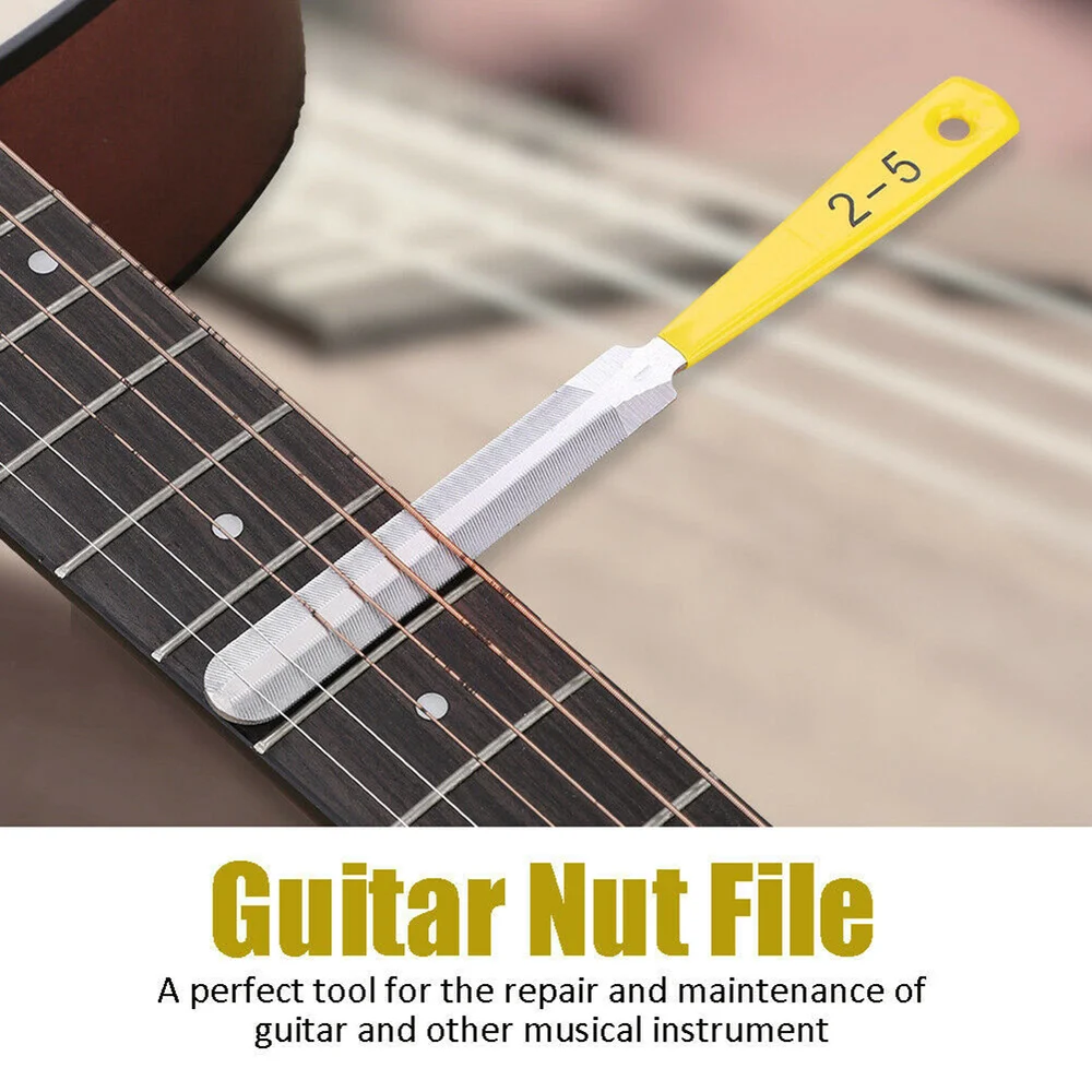 

3PCS Nut Saddle Luthier Tool Professional Handle Slot File Nut Filing Repair Tools for Guitar Bass