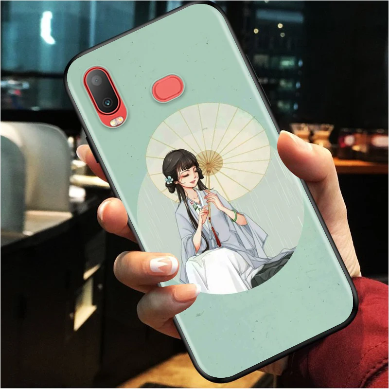 Beauty of Chinese ink painting for Samsung Galaxy A9S A8S A6S A9 A8 A7 A750 A6 A5 A3 Plus Star 2018 2017 2016 Black Phone Case