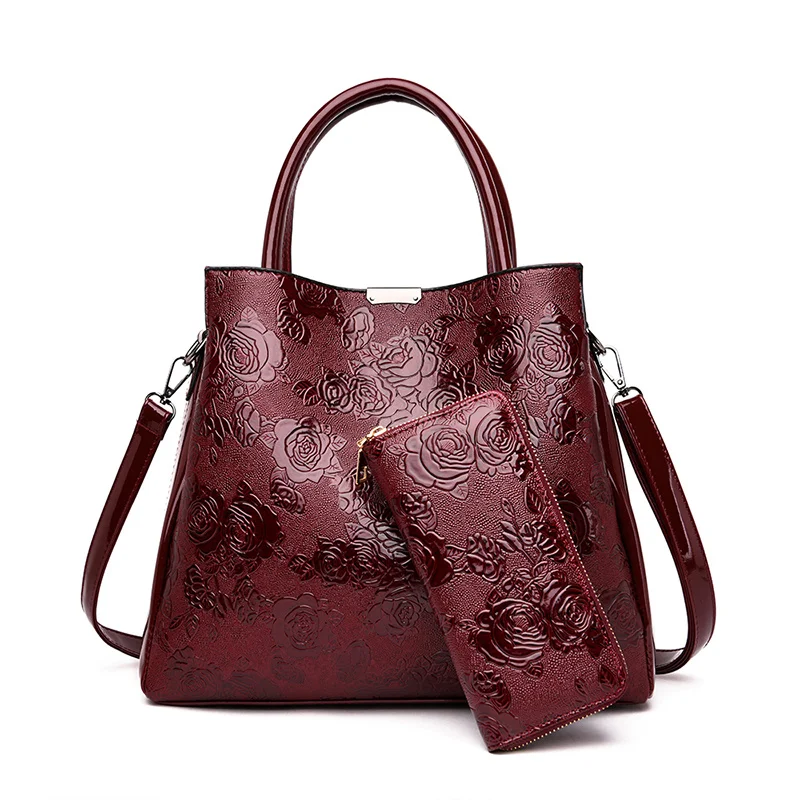 

2021 New Printed Flowers Women Bag Handbag Shoulder Crossbody Bags PU Leather Big Bag Casual Designer Female Bolsas sac a main