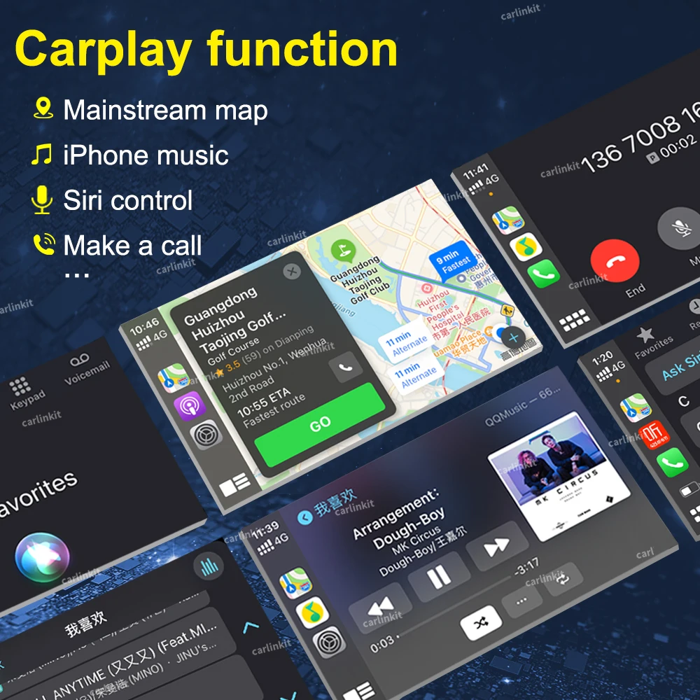 CarlinKit для беспроводного Apple Carplay Dongle Android Авто USB поддержка мультимедийный плеер