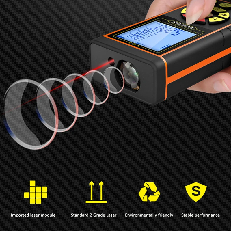 Лазерный дальномер высокоточный цифровой с подсветкой 40 м 60 80 100 120 м|Лазерные