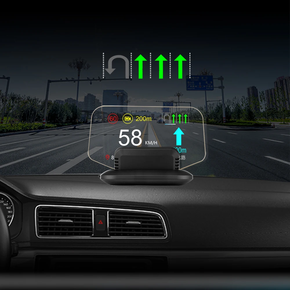 

Car Navigation Windshield Projector HUD OBD2+GPS Dual Mode Head Up Display MPH Speedometer Water Oil Temp RPM Smart Auto System