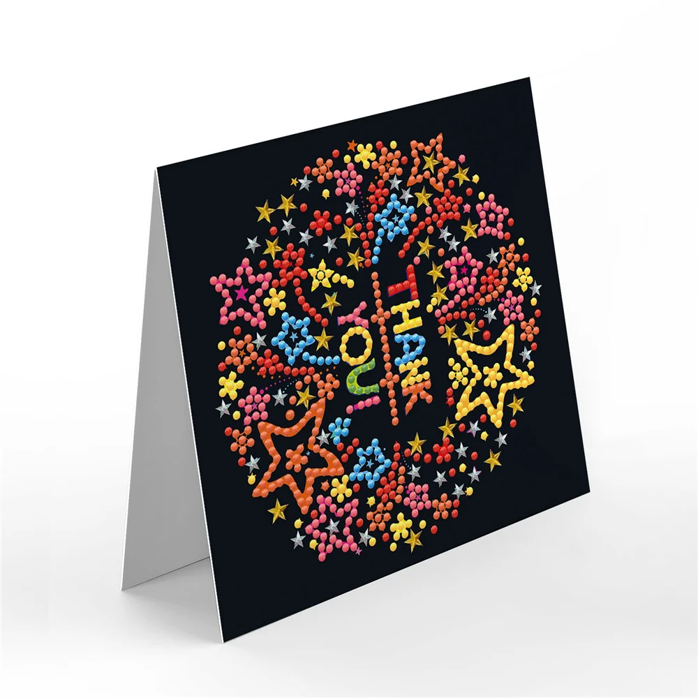 Tarjeta de felicitaci&oacute;n de Acci&oacute;n de Gracias, 12 piezas, mosaico bordado, punto, tarjeta de cumplea&ntilde;os-3