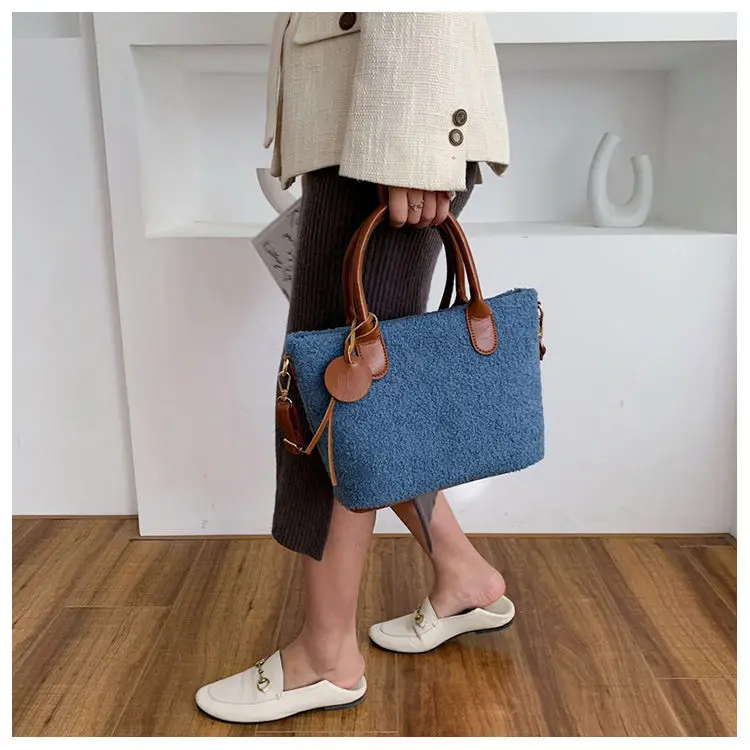 

Plush Female Tote Bags Women Shoulder Bags Casual Ladies Crossbody Bags Fashion Handbag for Girls Large Capacity Ms Business Bag