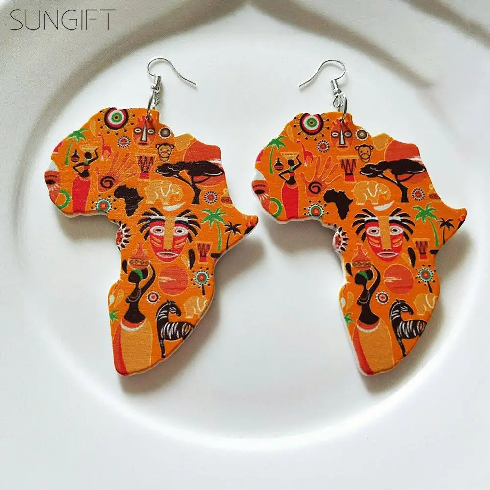 SUNGIFT 2019 последние женские ювелирные изделия Красочные Африка Карта Натуральный