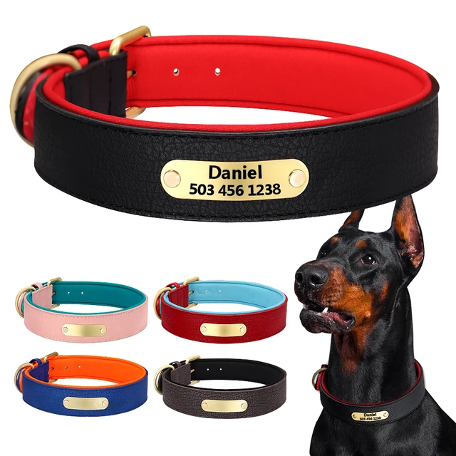 Custom Personalized Dog Collar Engraved Pet Puppy ID Tags Collar Padded For Small Medium Large Dogs Pitbull Bulldog Correa Perro 1