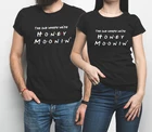 Ту, где мы Honeymoonin' футболка для новобрачных подарок Для женщин 2021 милый свадебный подарок совпадающие парные футболки для молодоженов, ожерелье Топы XL