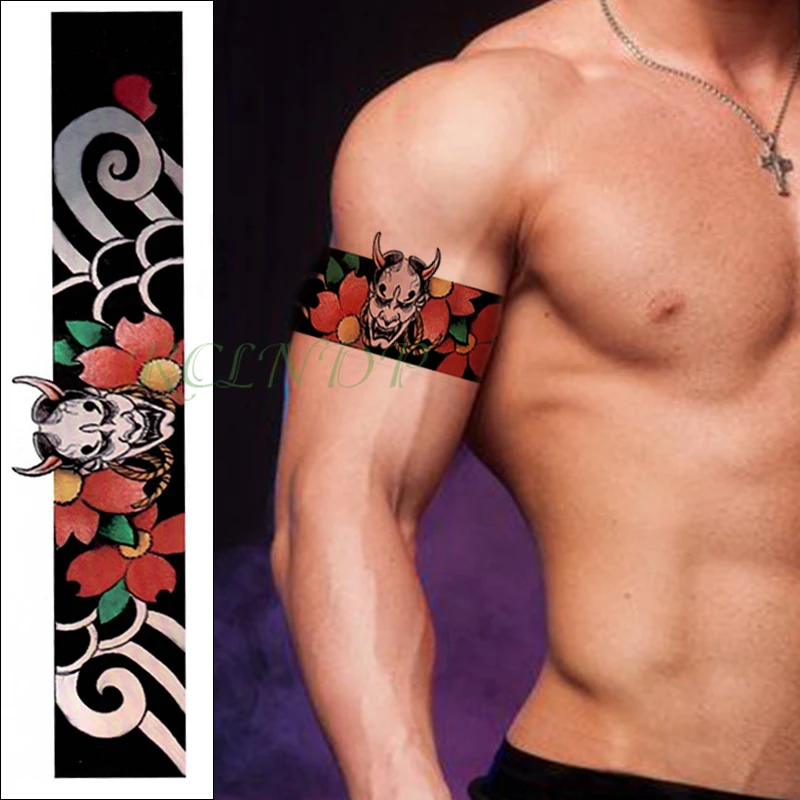 Водостойкая Временная тату-наклейка с волной демона поддельные тату