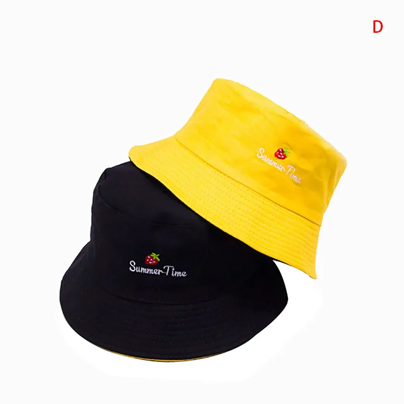 

Reversible Bucket Hat yellow Beach Summer Caps Unisex Fashion Bucket Hat Panama Two Side