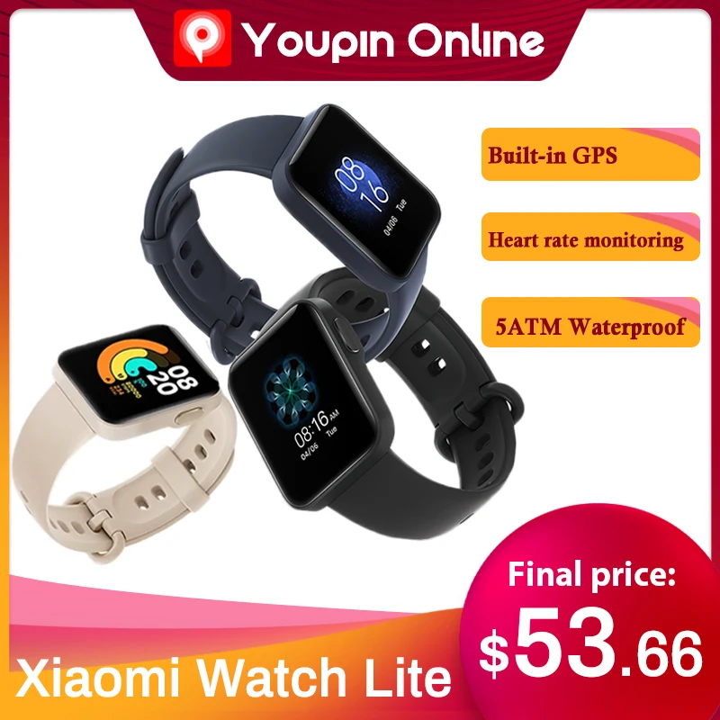 Фитнес трекер Xiaomi Mi Watch Lite Bluetooth 5 1 GPS монитор сердечного ритма|Смарт-часы| |