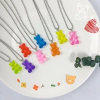 danymia 2022 popular transparent gummy bear trendy necklace for women designer chain necklace cheap jewelry with free shipping