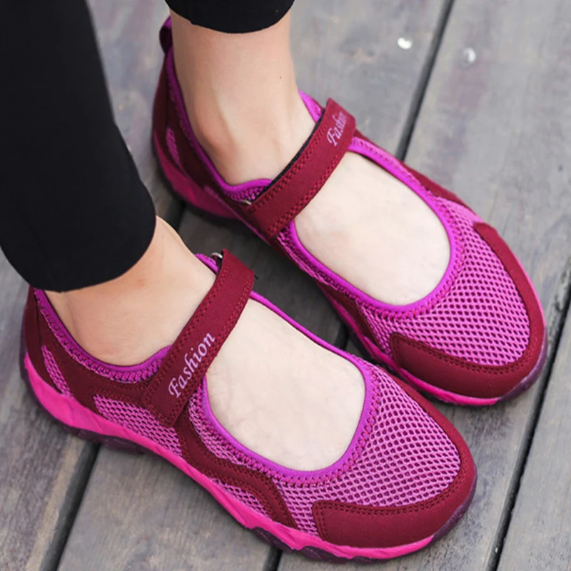 Женская обувь из сетчатого материала Обувь на плоской подошве с ремешками и