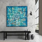 Абстрактная искусство стен Холст Картина классический кирпич Рисование с мандалой цветок картина для гостиной без рамки