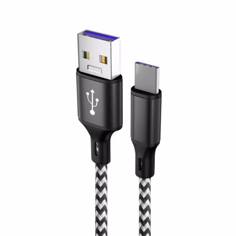 1 м 5А кабель для быстрой передачи данных зарядный TYPE-C нейлоновый Плетеный