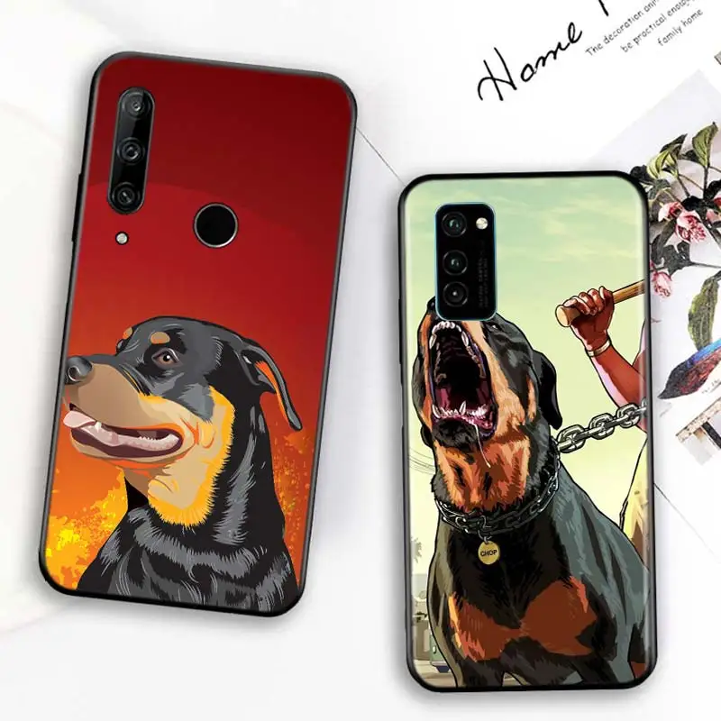 

Bright Black Cover Rottweiler Dog for Huawei Honor 30 20S 20 10i 9S 9A 9C 9X 8X 10 9 Lite 8A 7C 7A Pro Phone Case