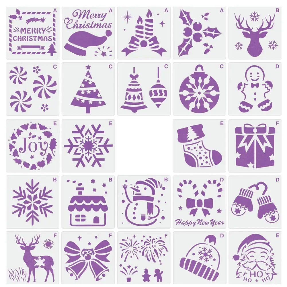 

Рождественские трафареты, шаблон для рисования и фотографий, шаблон для деревянных ломтиков, подарочная карта, напольная настенная плитка, ...