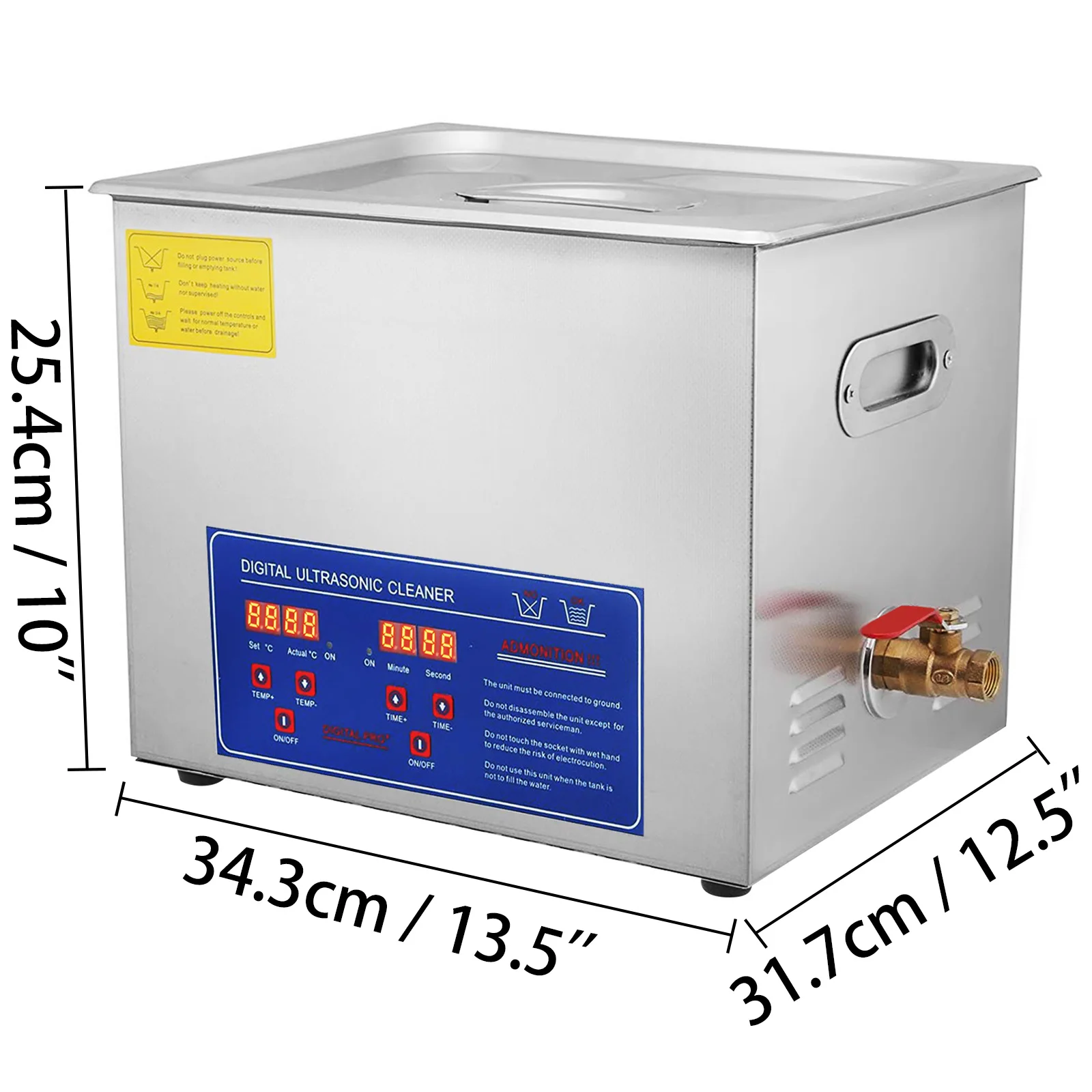 

VEVOR 15L Ultrasonic Cleaner with Digital Timer Bracket for Parts Jewelry Watch Glasses Ultrasound Cleaning Machine
