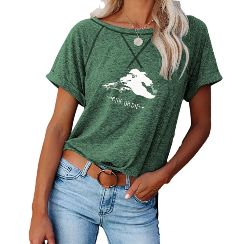 

Women's T-shirt yellow Punk Gothic loose custom party summer women's high quality