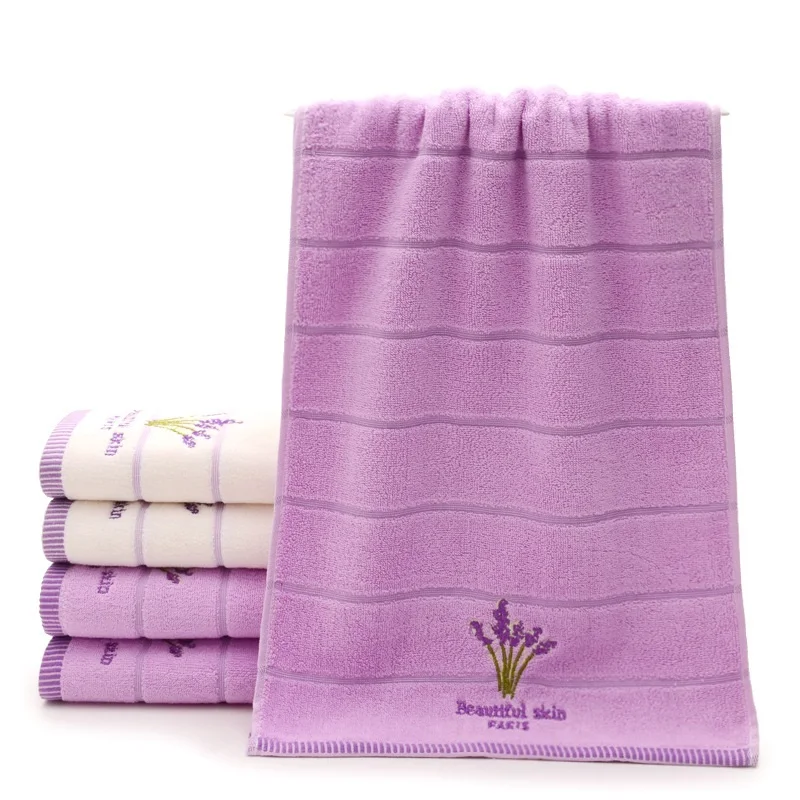 1 шт. вышитое Лавандовое 100% Хлопковое полотенце полотенца для лица и рук ванной