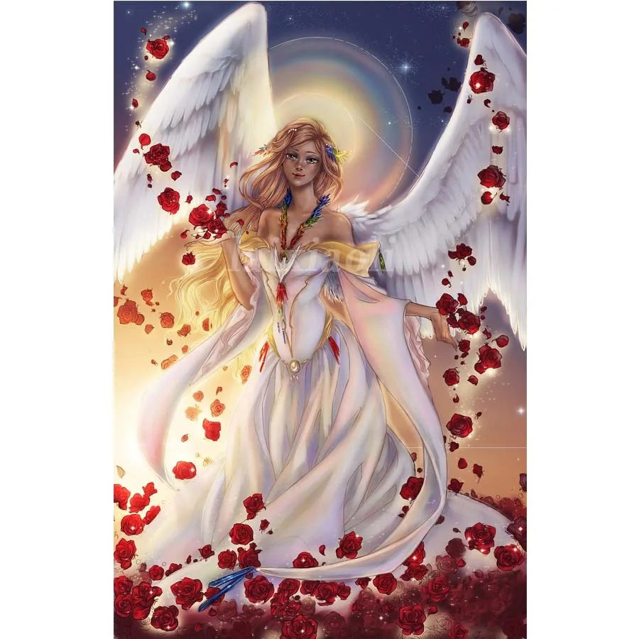 

Mosaic Diamond Kit Woman Angle Embroidery Diamond Accessories Girl Gift Room Decor Arts and Crafts Kit Jewel Cross Stitch
