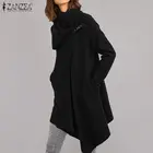 ZANZEA женская повседневная куртка с длинными рукавами, мода 2020, отворот шеи, верхняя одежда, свободные карманы, пальто, Chaqueta Casaco Femme 5XL