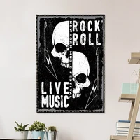 live music rock roll retro rock music poster wall art hanging banner heavy metal art flag tapestry canvas painting wall sticker