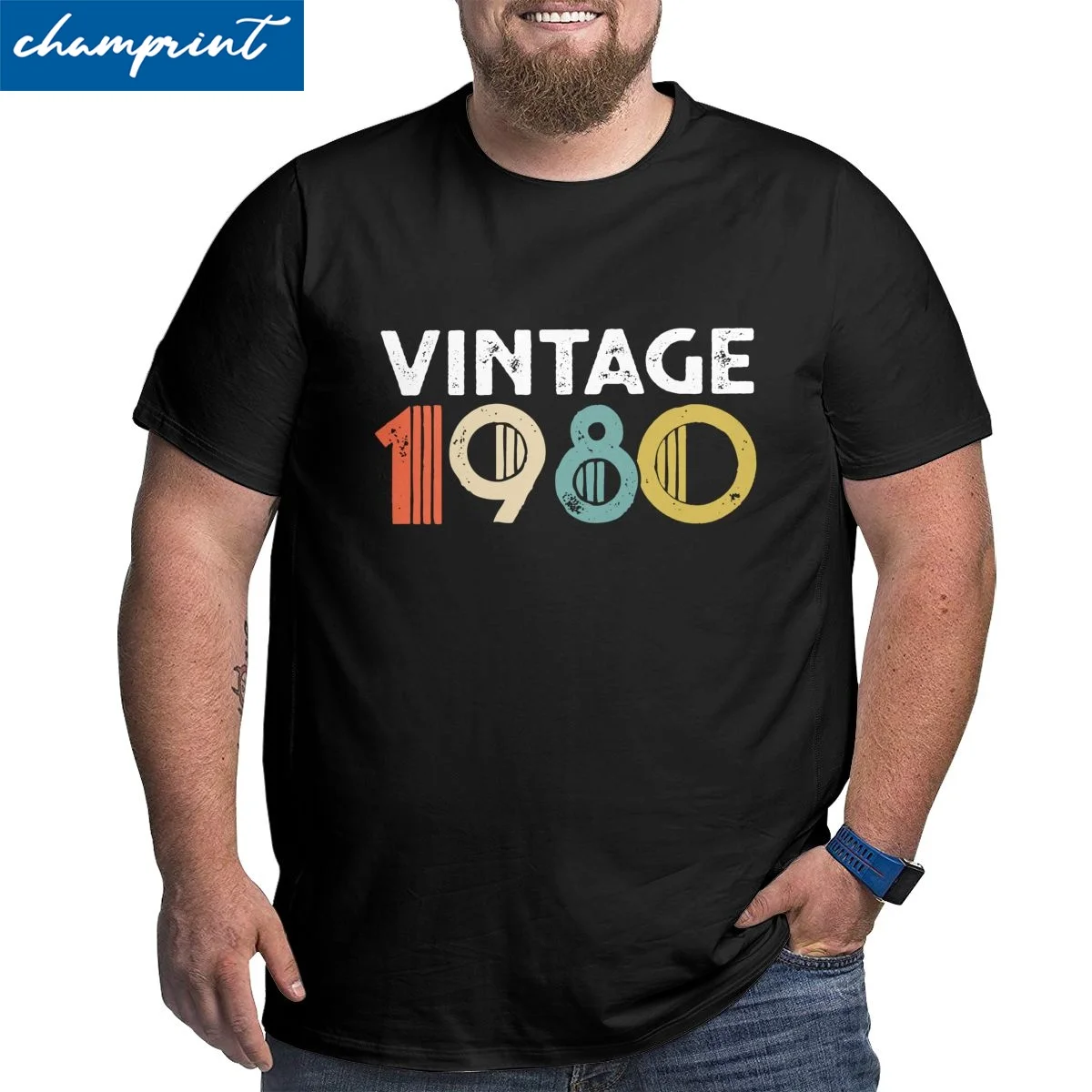 

Мужская хлопковая футболка с круглым вырезом, размеры до 6XL