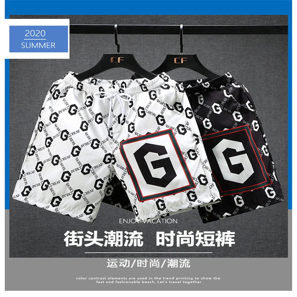 

American basketball training shorts sports five-point pants men's summer ice silk quick dry tide casual beach pants medium pants