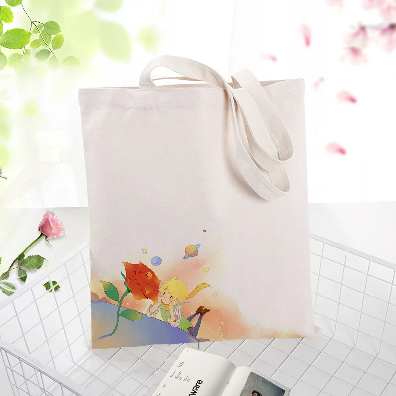 Сумка тоут Маленький принц сумка для покупок текст DIY Холщовая ежедневное