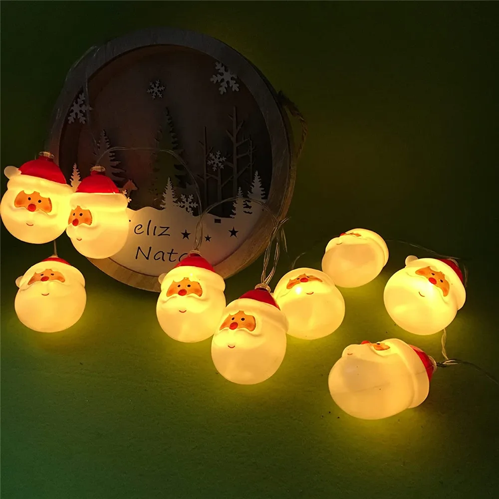 10leds/20leds Lovely Santa Claus LED String Lights Waterproof Christmas Tree Holiday Pop Year Party Decoration Garland