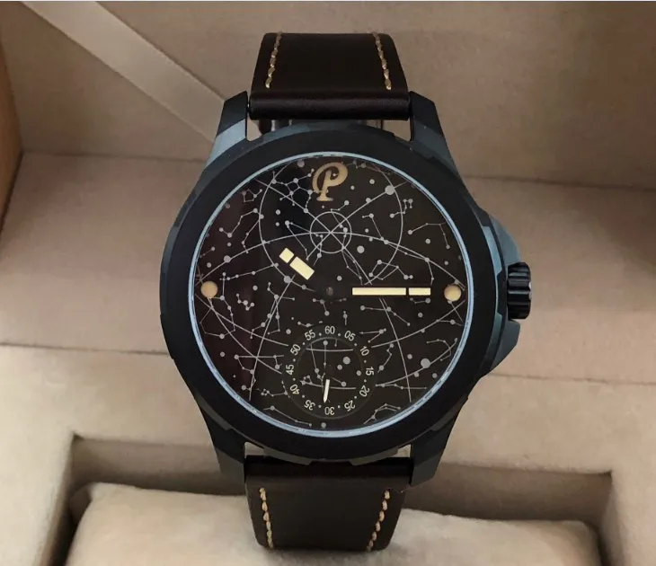 Мужские механические наручные часы PARNIS 6498 с черным циферблатом 45 мм | Наручные