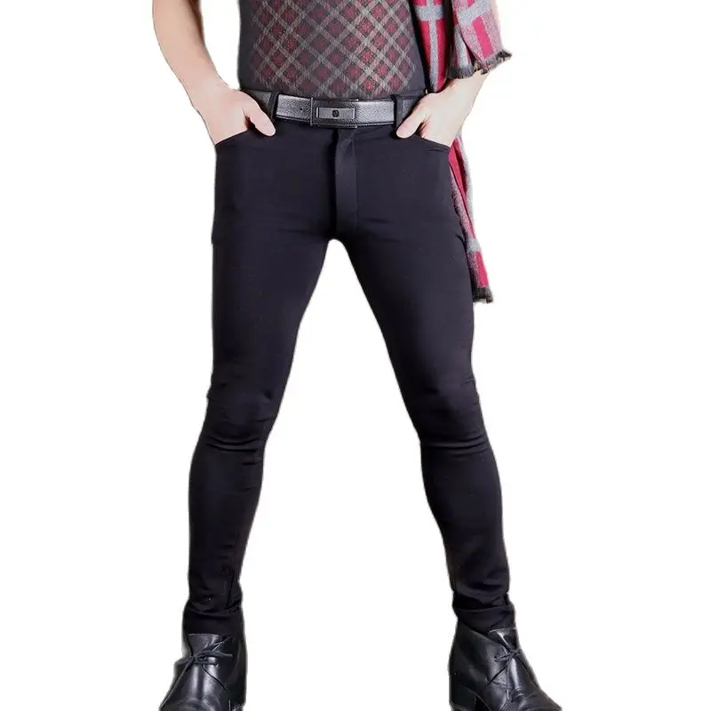 Сексуальные мужские стильные высокоэластичные брюки-карандаш Leica повседневные