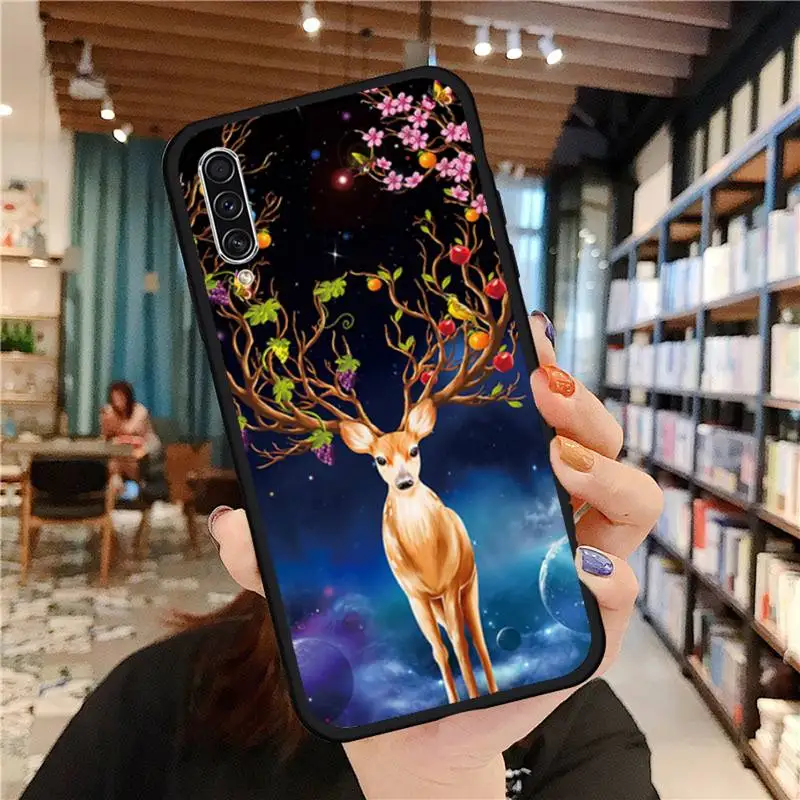 

Elk antlers cute animal Phone Case For Samsung galaxy A S note 10 7 8 9 20 30 31 40 50 51 70 71 21 s ultra plus