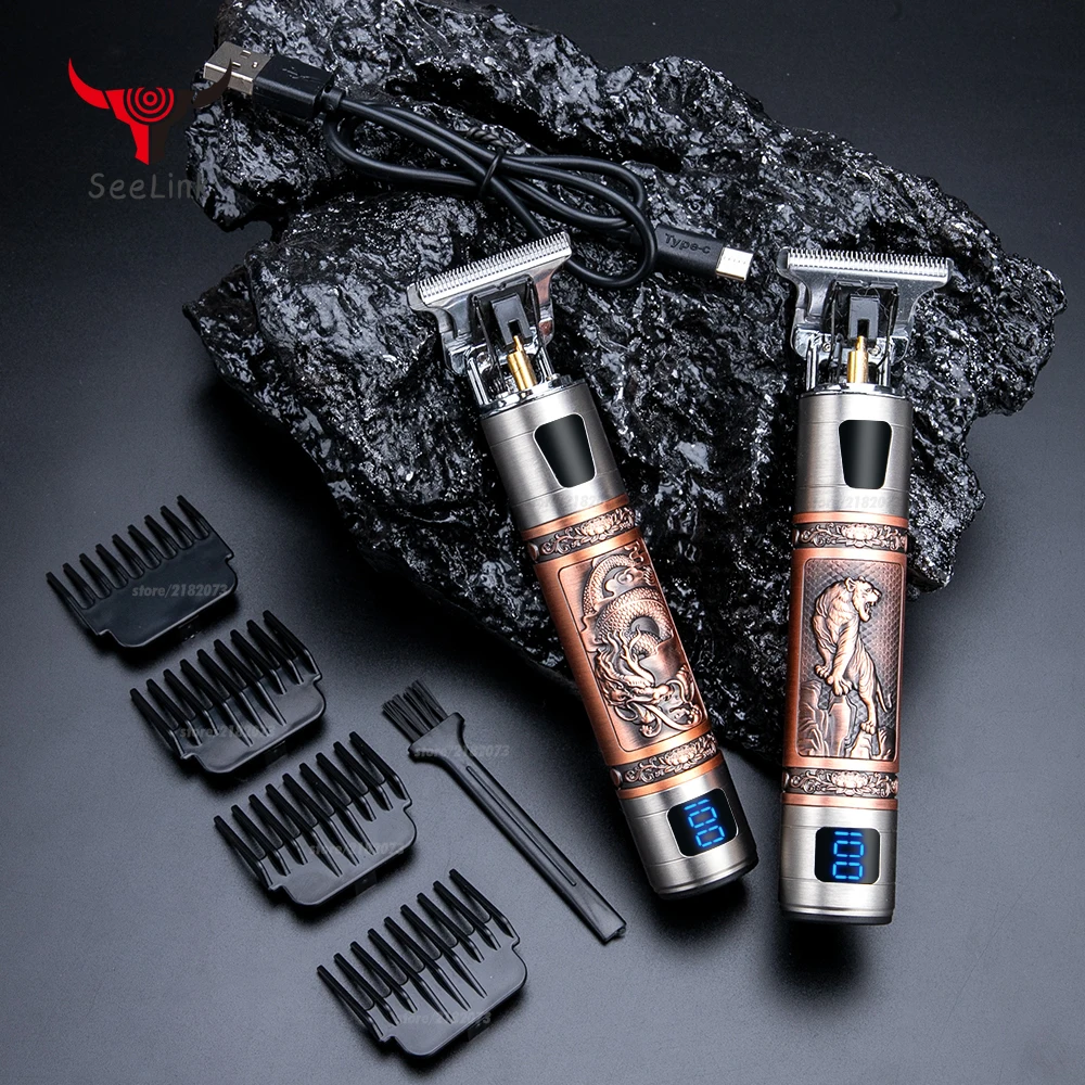 

Professional LCD Hair Trimmer Men's Rechargeable Hair Clipper Electric Hair Beard Clipper Barber Hair Cutting Machine For Men