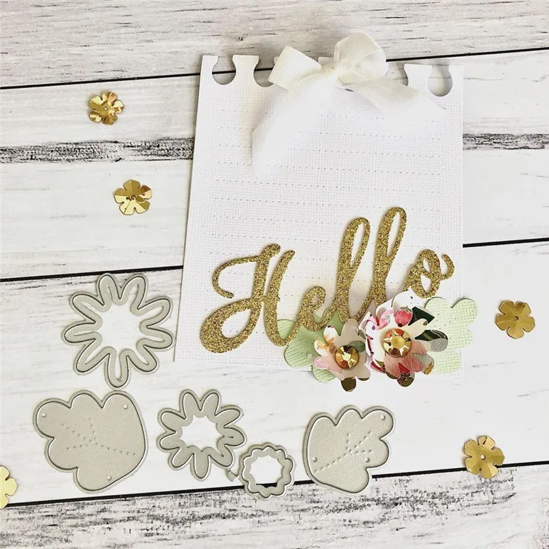 Металлические Вырубные штампы YaMinSanNiO в виде цветов и листьев простой альбом для