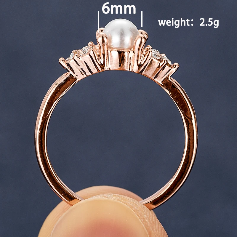 Обручальное кольцо с жемчугом креативное розовое золото кластер женское Ретро