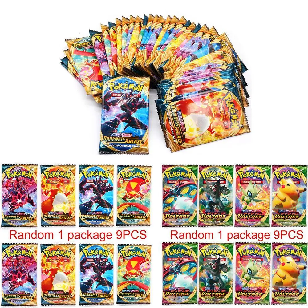 

9pcs Pokemon Cards GX Tag Team Vmax EX Mega Shining Pokemon Children Gifts Game Battle Carte Trading Collection Cards Toys