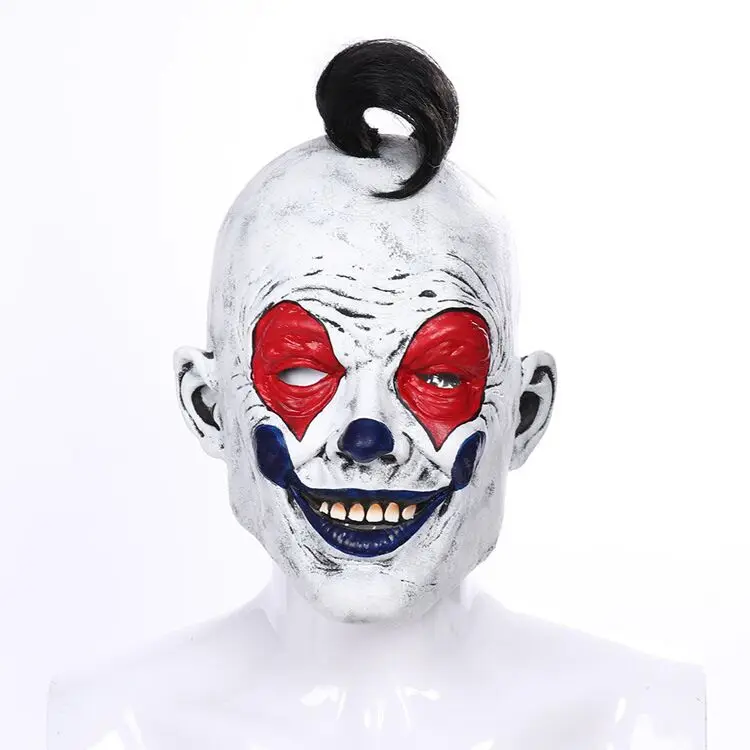 

100pcs Halloween Funny Red Eye Clown Latex Mask Circus Show Competition Dance Party