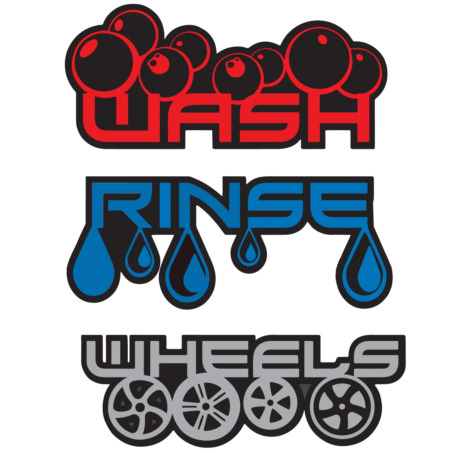 

Fashion Car Detailing Wash Rinse & Wheels Vinyl Bucket Stickers Valeting Cleaning Cover Scratches Waterproof Decals Stickers