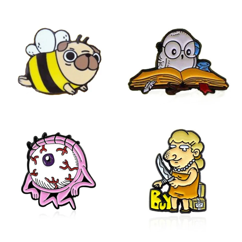

Bee Lapel Pins Cute Enamel Badges Women Anime Brooches On Backpack Cartoons Decorative Badges Hijab Pins Brooches For Clothes