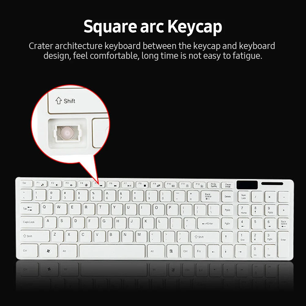 

Wireless Keyboard Mouse Combo 2.4GHz Wireless Keyboard 1200DPI Optical Mouse for Home Office Use Share 1 USB Receiver, Black