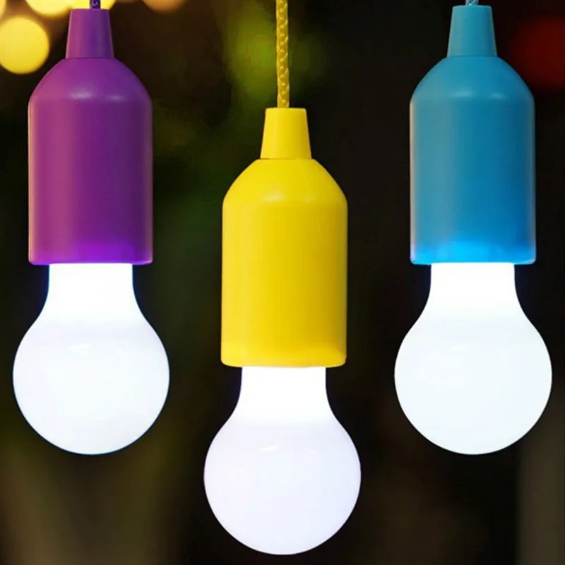 

Портативная цветсветодиодный светодиодная Подвесная лампа на шнурке, лампочка-светильник, ретро-светильник, уличный домашний ночник