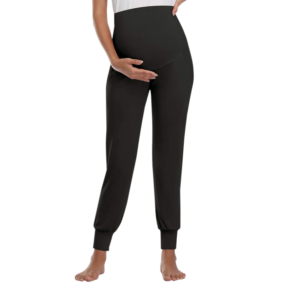 

Women Solid Stretchy Comfortable Trousers Soft Cotton Pants High Waist Clothes Maternity Pregnancy Pants Pregnant