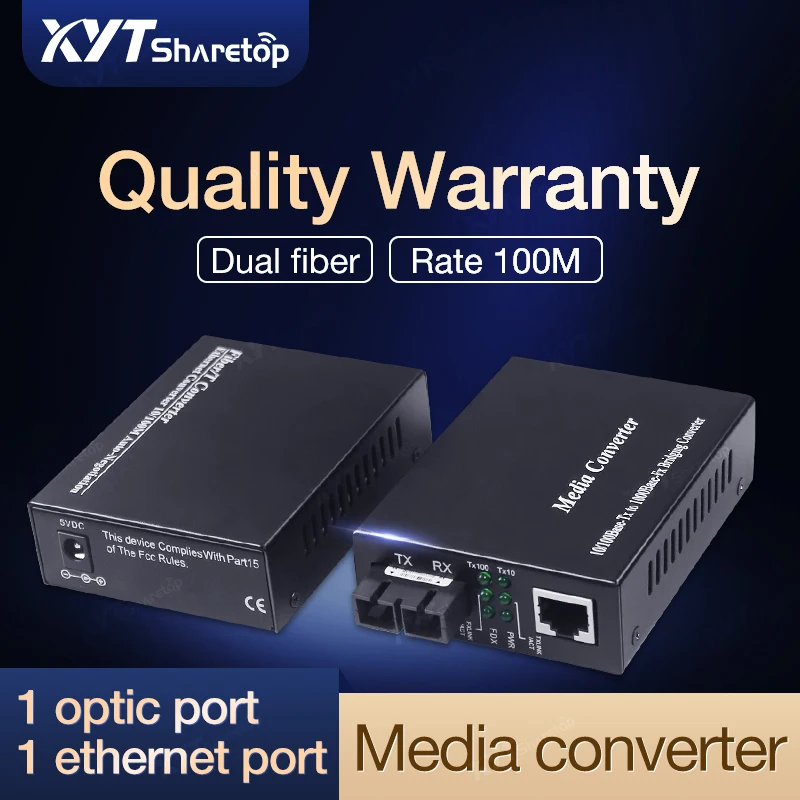 SC RJ45 волоконный медиа конвертер 100 м дуплексный одномодовый 5 в постоянного тока
