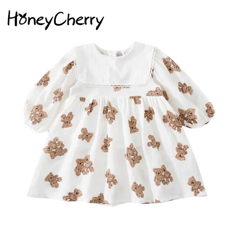 

HoneyCherry/платье принцессы с мультяшным принтом для девочек; Эксклюзивная одежда; Детские платья для девочек