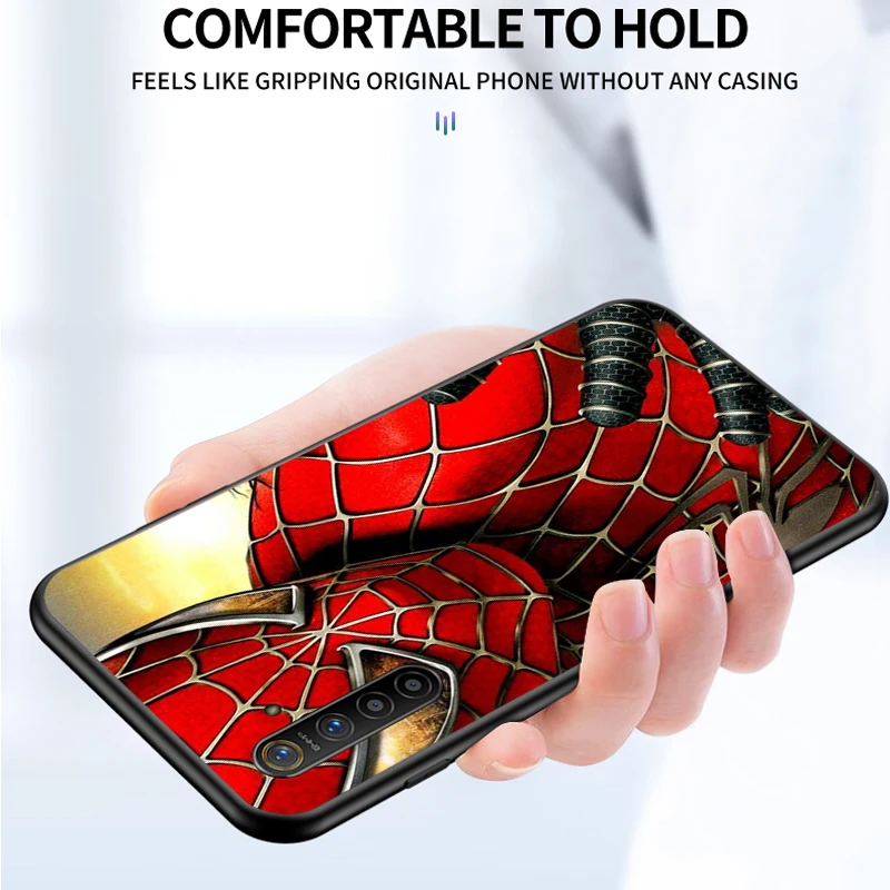 Марвел Мстители паук Man Super Hero для OPPO K9 F19 F5 Reno 6 6Z 5 5Z 5K 2F 2Z 2 Z A Pro Plus 5G черный мягкий