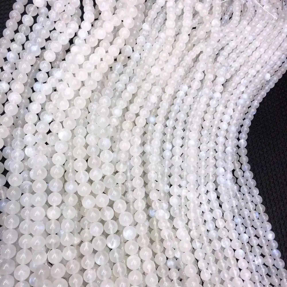 

Small Beads Natural Stone Beads Natural Blue moonstone 4,5,6,7,8mm Loose Beads for Jewelry Making Necklace DIY Bracelet